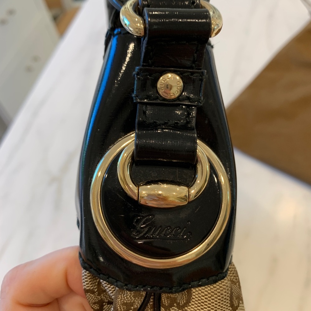 Black & Tan Gucci GG Hobo Bag - Picture 3 of 6
